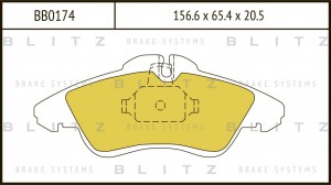 Колодки тормозные дисковые передние MERCEDES Sprinter/Vito W638 96-VW LT 28-35 9 BB0174 BLITZ