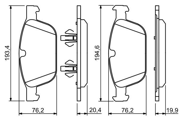 Колодки тормозные VOLVO XC60 (08-) передние (4шт.) BOSCH 0 986 494 305 BOSCH