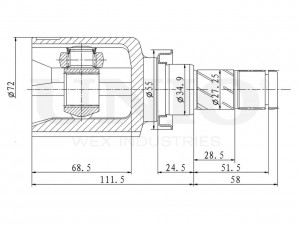 ШРУС внутренний MITSUBISHI Colt (04-) UNIO CVJ-30195 UNIO