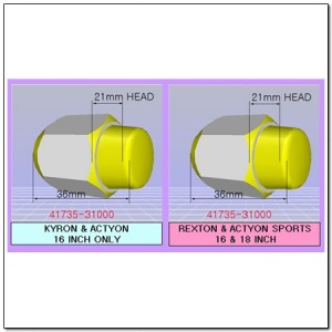 Гайка колеса М14х1.5х35 конус закрытая ключ 21мм SSANGYONG OE 4173531000 SSANG YONG