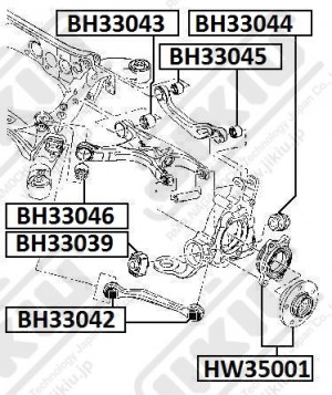 Сайлентблок AUDI A4 рычага подвески задней JIKIU BH33046 JIKIU