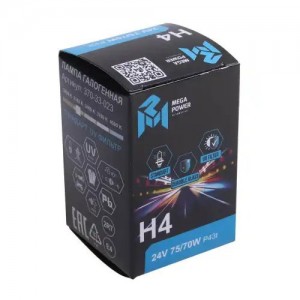 Лампа 24V H4 75/70W P43t-38 Standart MEGAPOWER 37033023 MEGA POWER