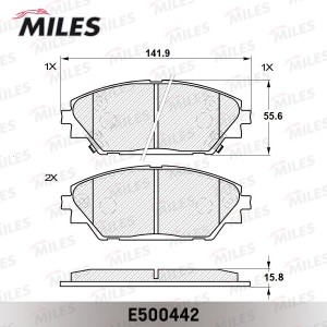 Колодки тормозные передние (Смесь CERAMIC серия PRO) MAZDA 3 13- (TRW GDB3592) E E500442 MILES