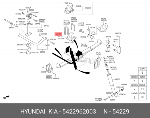 Гайка U-болта крепления задней рессоры 54229-62003 5422962003 HYUNDAI KIA