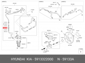 Клапан HYUNDAI HD72,78 тормозной системы OE 5913322000 HYUNDAI KIA