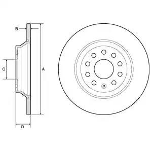 BG4751C диск тормозной задний! с покрытием\ Audi A3/Q3/TT, VW Golf/Passat/Tiguan BG4751C DELPHI