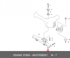 Гайка SSANGYONG Actyon (06-),Kyron (05-),Actyon Sport (06-/12-),Rexton (02-) OE 4657008001 SSANG YONG