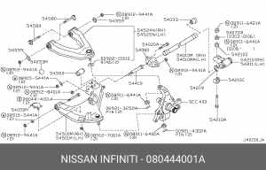 БОЛТ 08044-4001A 080444001A NISSAN