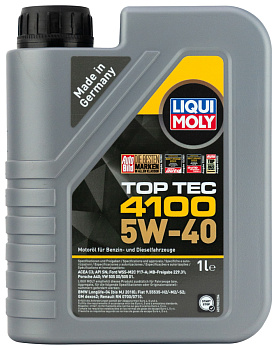 Масло моторное LIQUI MOLY TOP TEC 4100 5W40 синт.1л 9510 LIQUI MOLY