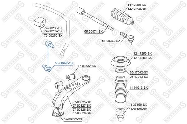 тяга стабилизатора переднего!\ Suzuki Swift 1.3/1.5/1.3DDiS 05> 56-06970-SX STELLOX