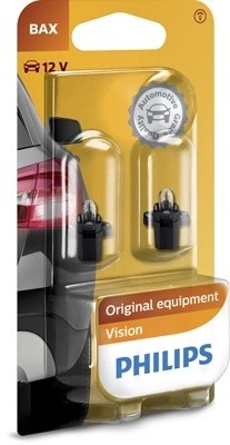 Лампа 12V 1.2W BAX8.3s черный патрон блистер (2шт.) PHILIPS 12597B2 PHILIPS