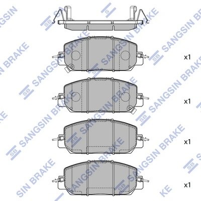 Колодки тормозные HONDA CR-V (17-) передние (4шт.) SANGSIN SP4176 SANGSIN