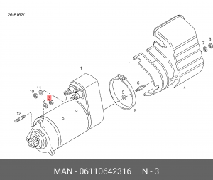 Шестигранная гайка M12X1,5-8-MAN183-B1 06110642316 MAN