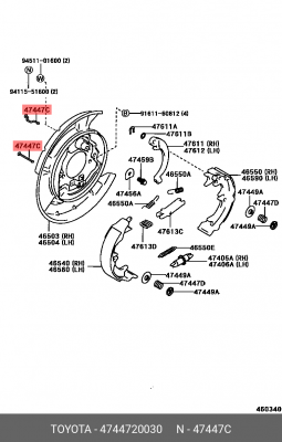 шплинт!\ Toyota Yaris 1/0 16V/1.3/1.4/1.5 99> 47447-20030 TOYOTA