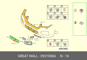 Саморез HAVAL F7,F7x крепления бампера переднего OE 09210066 GREAT WALL