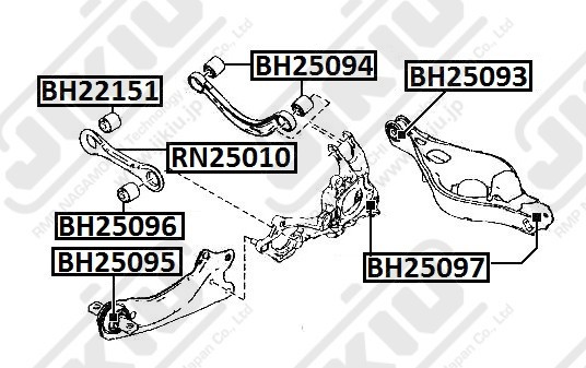 Сайлентблок  MAZDA 6 GH Jan 07  BH25095 BH25095 JIKIU