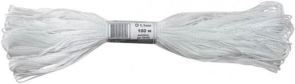 Нить капроновая 1.1ммх100м на бобине белая FIT 68321 FIT