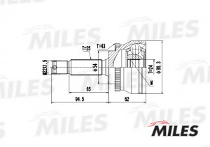 ШРУС наружный MITSUBISHI GALANT/LANCER 2.0 92- (с ABS) (SKF VKJA5664) GA20266 GA20266 MILES