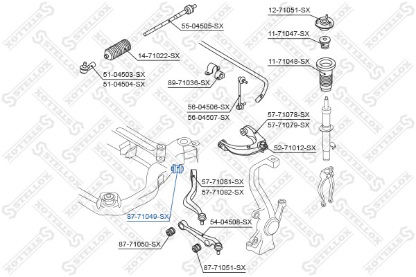 сайлентблок нижн. рычага зад.!\ Mazda 6 GG/GY all 02> 87-71049-SX STELLOX