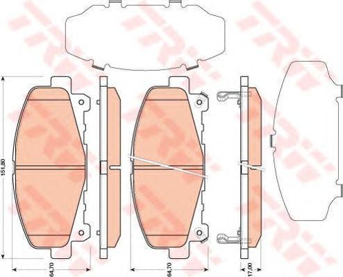 Колодки передние HONDA ACCORD VIII AT GDB3477 GDB3477 TRW