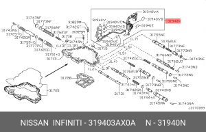 КЛАПАН ЭЛЕКТРОМАГНИТНЫЙ АКПП 31940-3AX0A 319403AX0A NISSAN