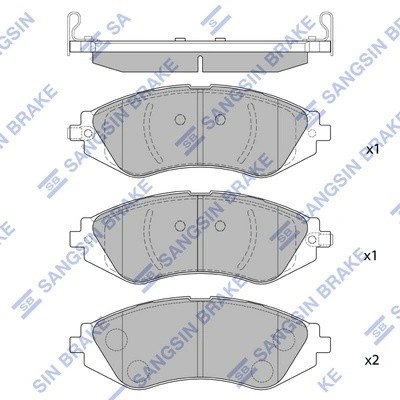Колодки тормозные DAEWOO Nexia,Nubira CHEVROLET Lacetti (03-) передние (4шт.) SA SP1159 SANGSIN