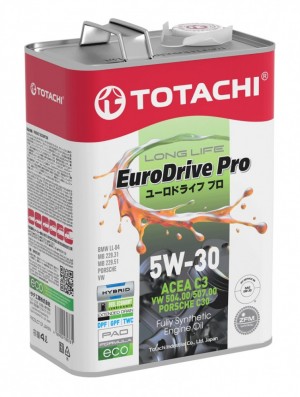 Масло моторное TOTACHI EURODRIVE PRO LL C3/SN 5W30 синт.4л E7804 TOTACHI