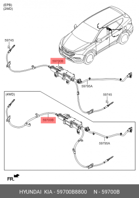 Блок управления HYUNDAI Santa FE (12-) (4WD) стояночным тормозом OE 59700B8800 HYUNDAI KIA