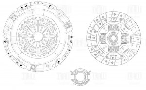 Сцепление в сборе Toyota Land Cruiser Prado (09-) 2.7i (с мех. муфт) (FR 1910) FR 1910 TRIALLI