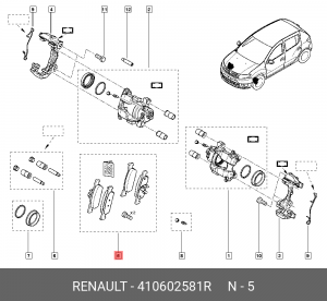 КОМП ТОРМ КОЛОДОК ПЕР 4ШТ (ДИСК) LOGAN II 410602581R 410602581R RENAULT