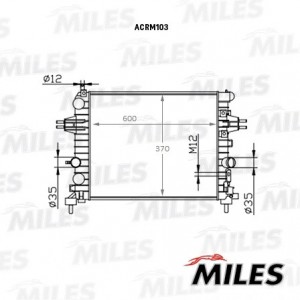 Радиатор (механическая сборка) OPEL ASTRA H 1.6/1.8 04- (NISSENS 63028A) ACRM103 ACRM103 MILES