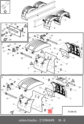 заглушка ! перед. крыла \Volvo FH 21094449 VOLVO
