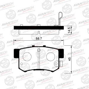 Колодки тормозные дисковые Avantech задние (противоскрипная пластина в компл.) AV576 AVANTECH