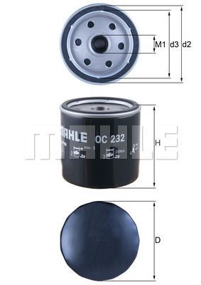 FORD TRANSIT H=142 OC232 MAHLE KNECHT