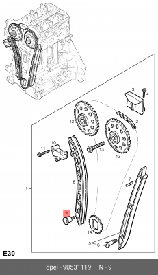 Болт OPEL OE 90531119 GENERAL MOTORS