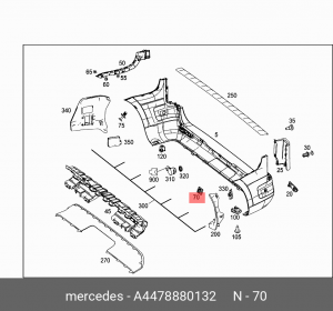 4478880132 КЛИПСА КРЕПЛЕНИЯ БАМПЕРА A 447 888 01 32 MERCEDES BENZ