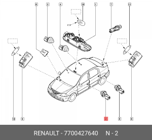 Выключатель концевой ЛАДА Largus RENAULT Logan двери OE 7700427640 RENAULT