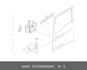 Петля двери верхняя левая MAN TGA/TGX/TGM/TGL 81626906049 MAN
