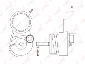 Натяжитель с роликом / приводной подходит для CHEVROLET Aveo 1.4-1.6 08 / Cruze  PT-3033 LYNXAUTO