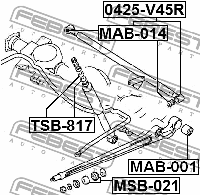 Втулка тяги подвески MITSUBISHI PAJERO V20-50 1990.10-1999.11 MSB-021 MSB-021 FEBEST