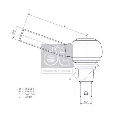 Наконечник рулевой тяги (Lemforder 21440 01) 150*M30/M24*1.5 RHT Scania 4-series 1.19005 DIESEL TECHNIC