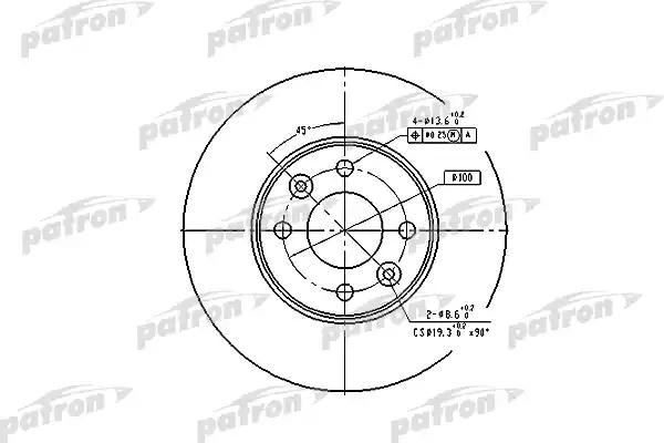 Диск тормозной передн PBD4364 PBD4364 PATRON