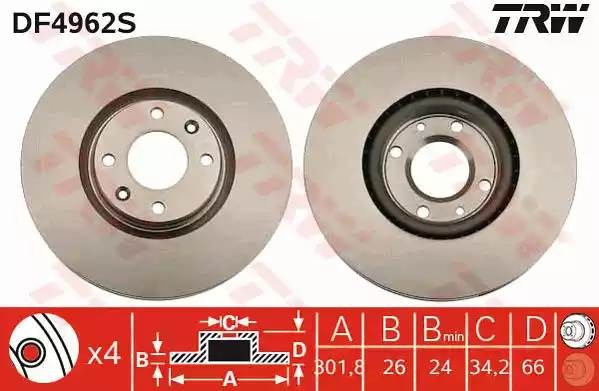 CITROEN C4/DS4 PEUGEOT 308/3008 DF4962S TRW