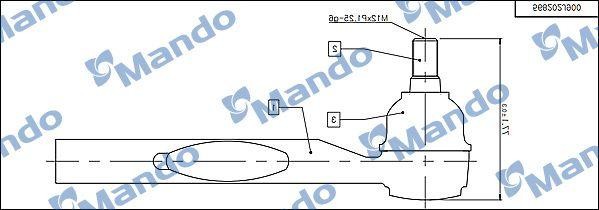 Наконечник рулевой тяги KIA Mohave (09-) правый MANDO DSA020529 MANDO