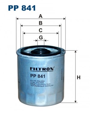 Фильтр топливный MERCEDES (OM601-OM606) SSANGYONG Korando (88-96) (2.2 D) FILTRO PP841 FILTRON
