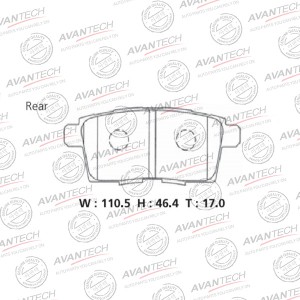 Колодки тормозные дисковые Avantech задние  (противоскрипная пластина в компл.) AV736 AVANTECH