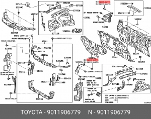 болт крепления с шайбой !черный М6x16мм \Toyota 90119-06779 TOYOTA
