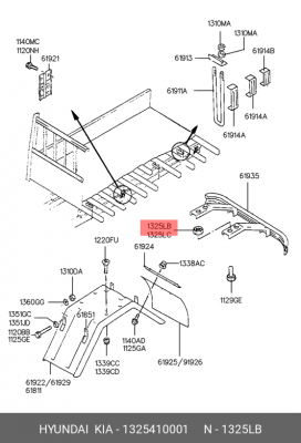 Гайка HYUNDAI Porter OE 1325410001 HYUNDAI KIA