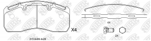 Колодки тормозные VOLVO RENAULT дисковые (216х100х29мм) (4шт.) с р/к NIBK PN0923 NIBK