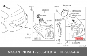 265541LB1A Фонарь Y62 26554-1LB1A NISSAN